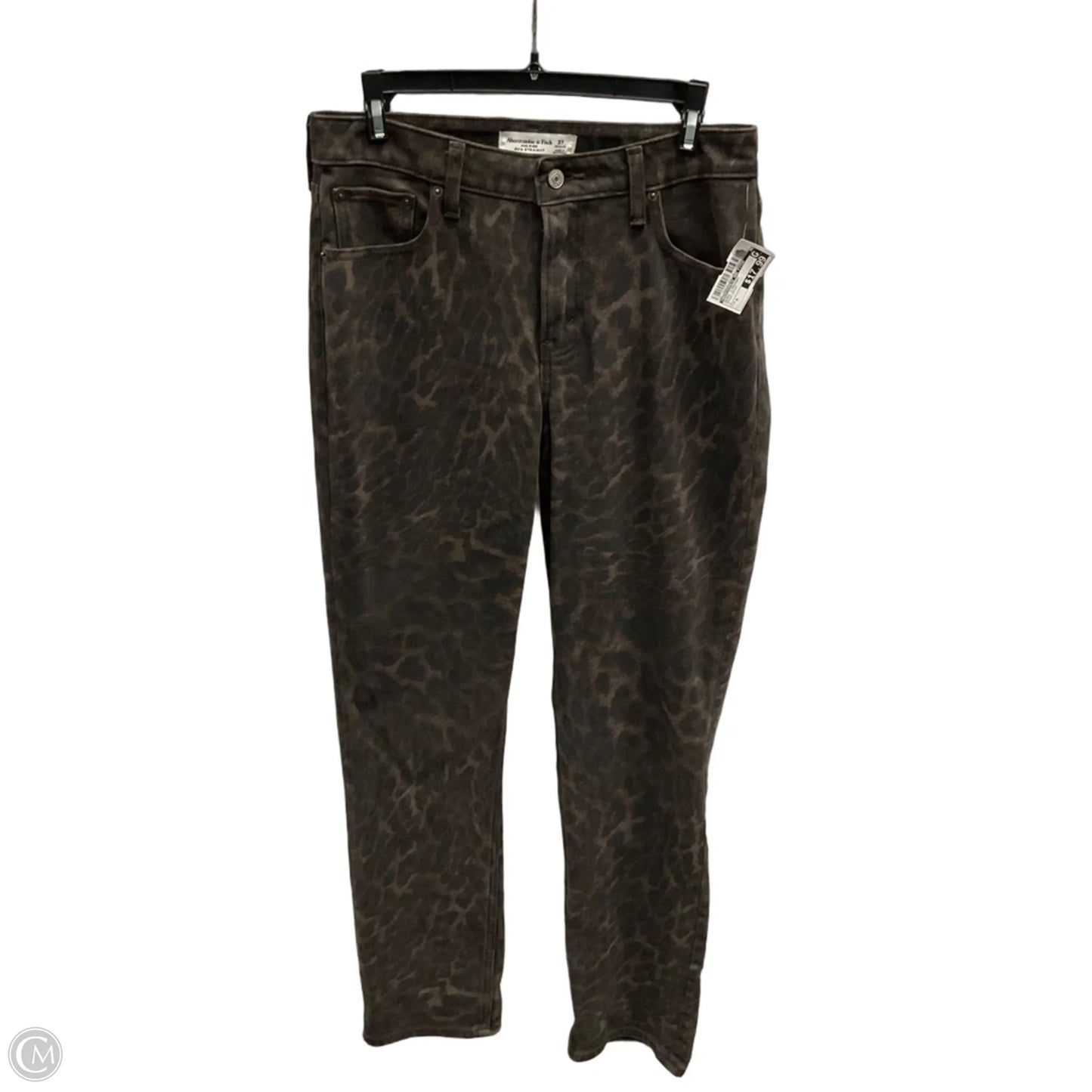 Jeans Straight By Abercrombie And Fitch In Brown Denim, Size: 4