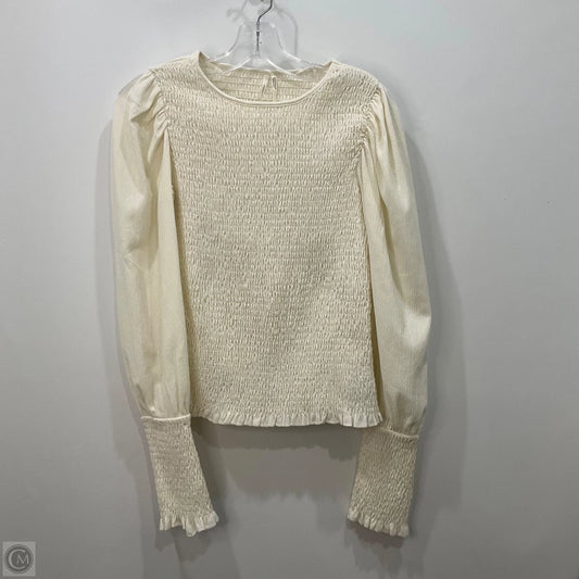 Top Long Sleeve By Anthropologie In White, Size: S
