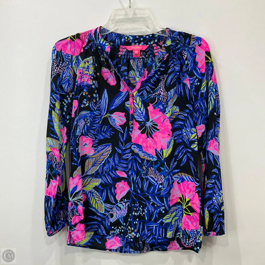 Top Long Sleeve Designer By Lilly Pulitzer In Floral Print, Size: Xxs