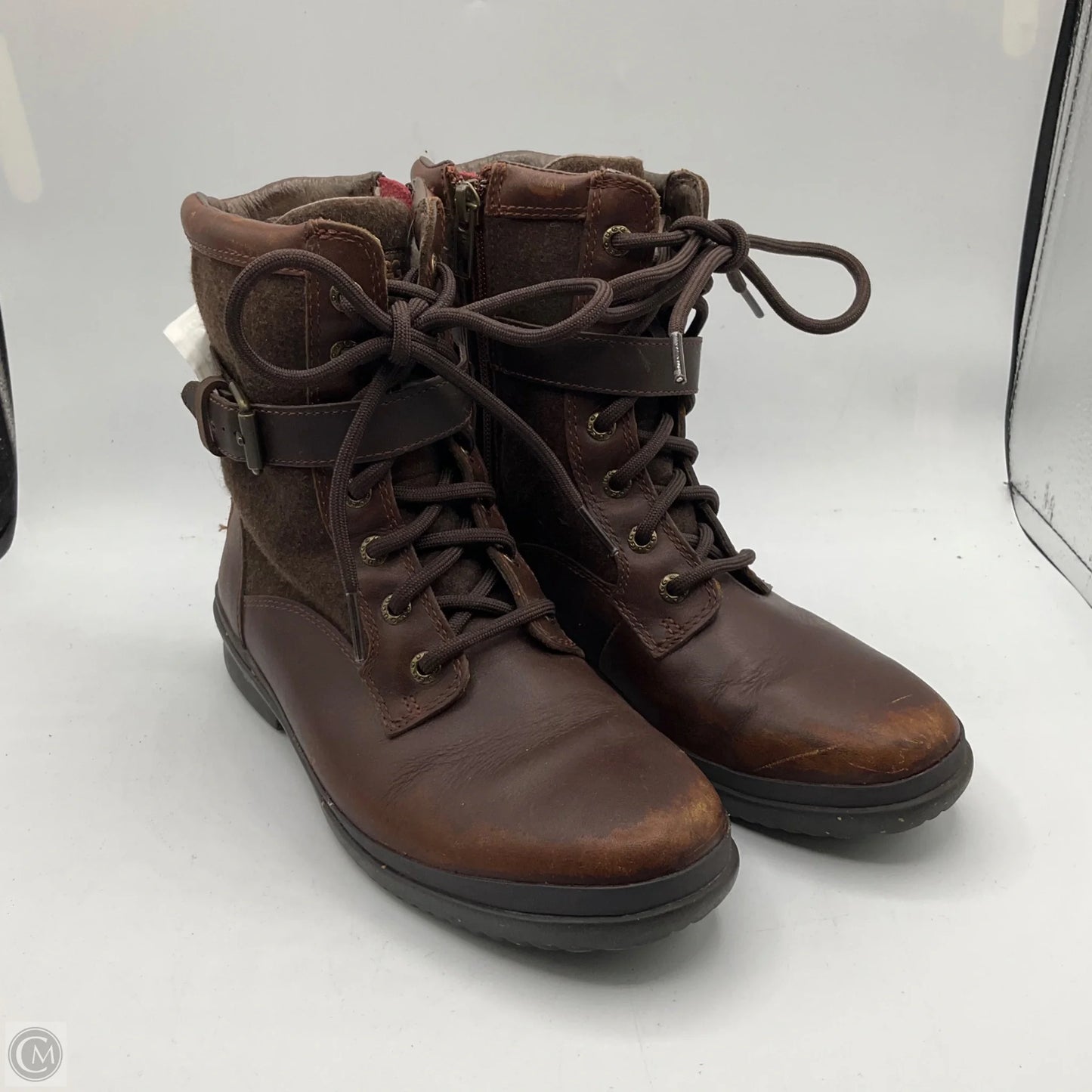 Boots Designer By Ugg In Brown, Size: 6