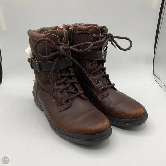 Boots Designer By Ugg In Brown, Size: 6