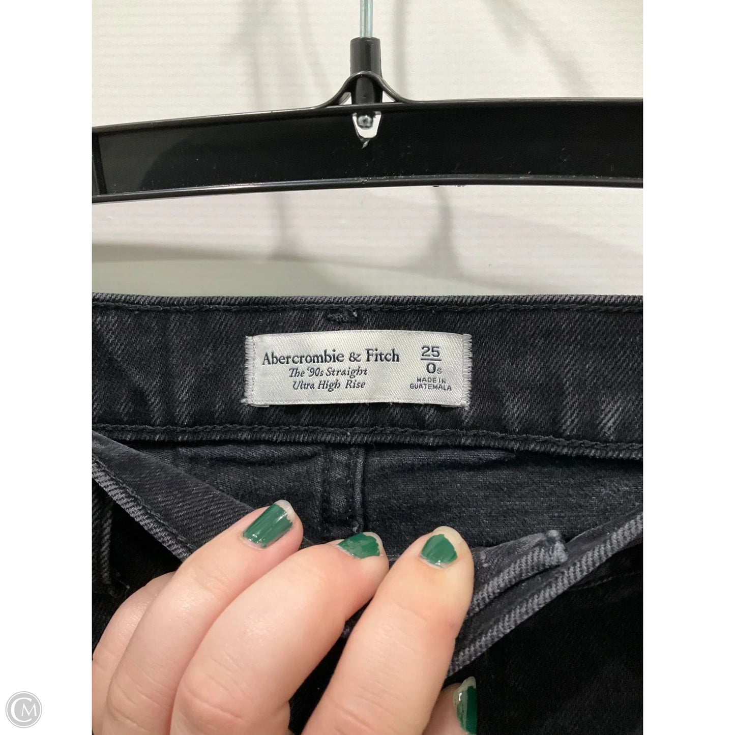 Jeans Straight By Abercrombie And Fitch In Black Denim, Size: 0