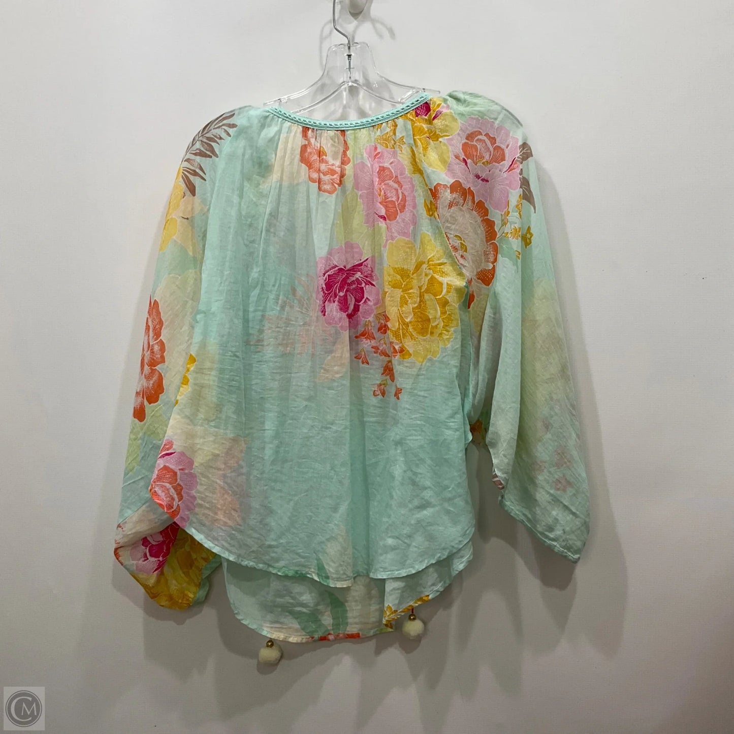 Top Long Sleeve By Farm Rio In Floral Print, Size: S