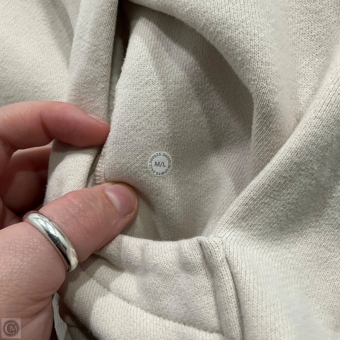 Sweatshirt Hoodie By Lululemon In Cream, Size: M
