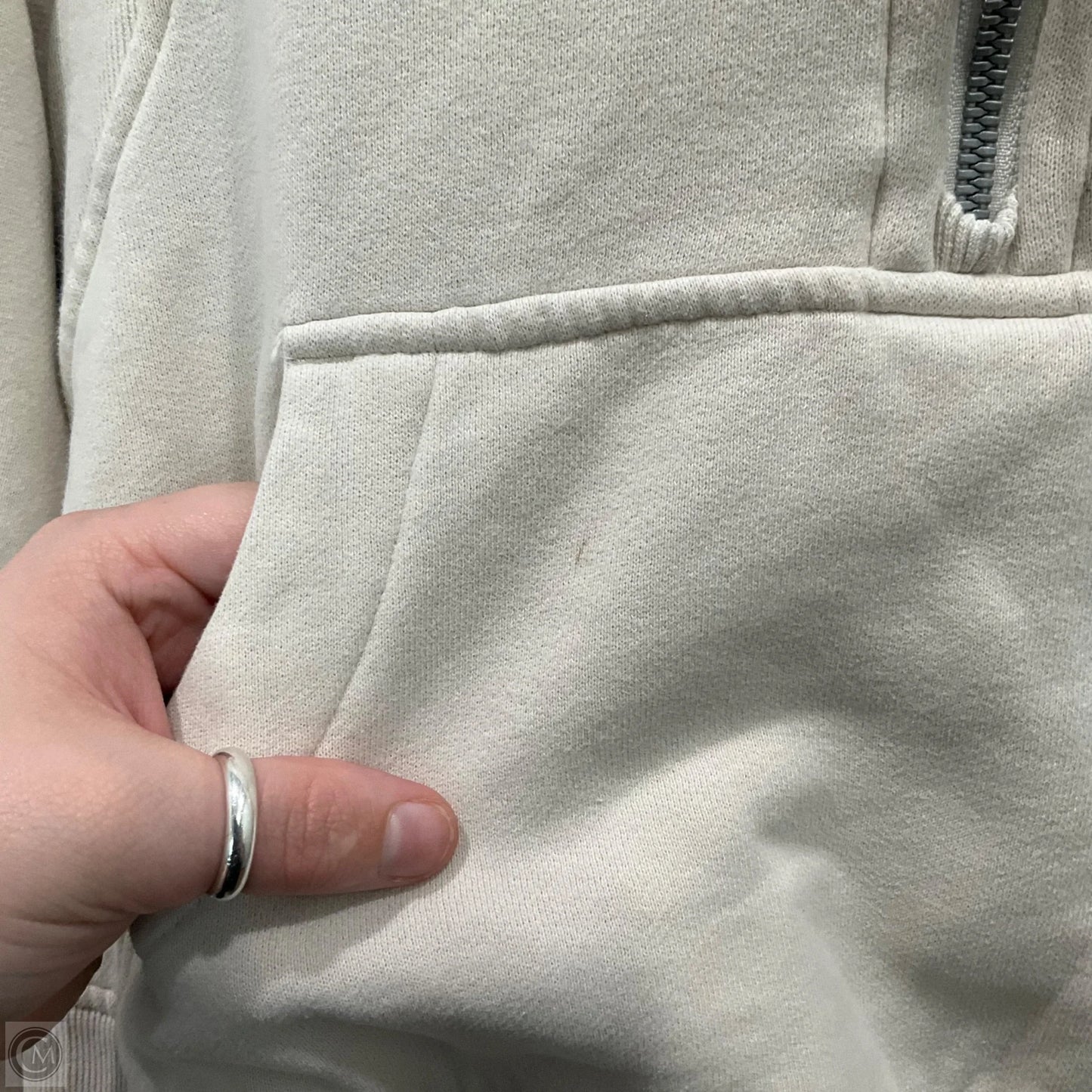 Sweatshirt Hoodie By Lululemon In Cream, Size: M