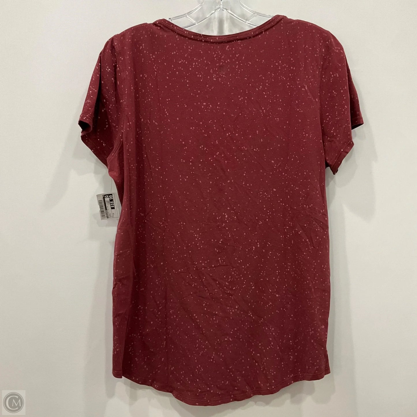 Athletic Top Short Sleeve By Lululemon In Maroon, Size: 12