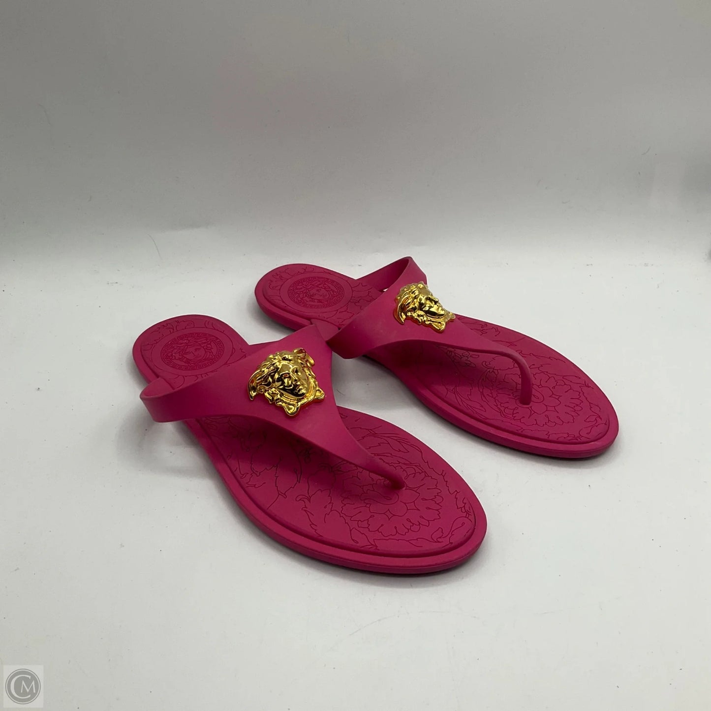 Sandals Luxury Designer By Versace In Pink, Size: 5.5