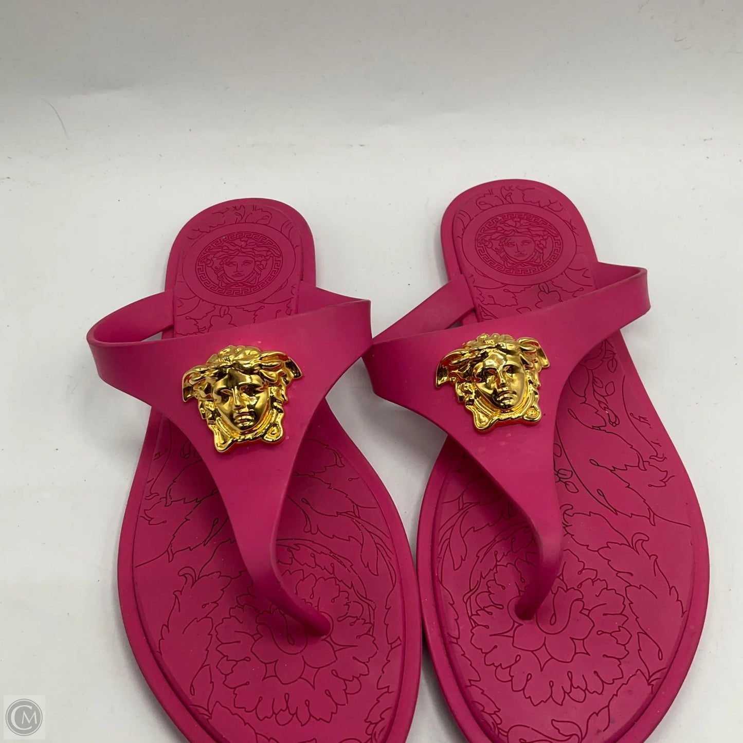 Sandals Luxury Designer By Versace In Pink, Size: 5.5