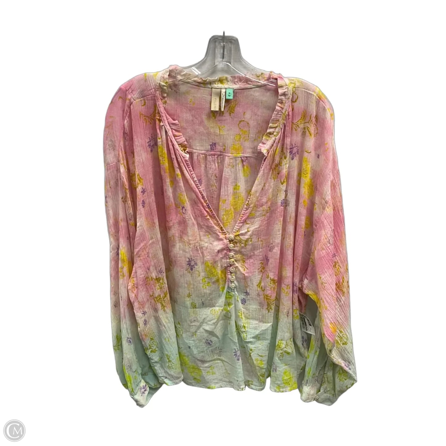 Top Long Sleeve By Pilcro In Floral Print, Size: 3x