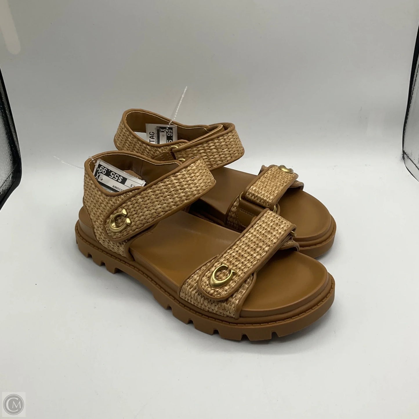 Sandals Designer By Coach In Beige, Size: 7.5