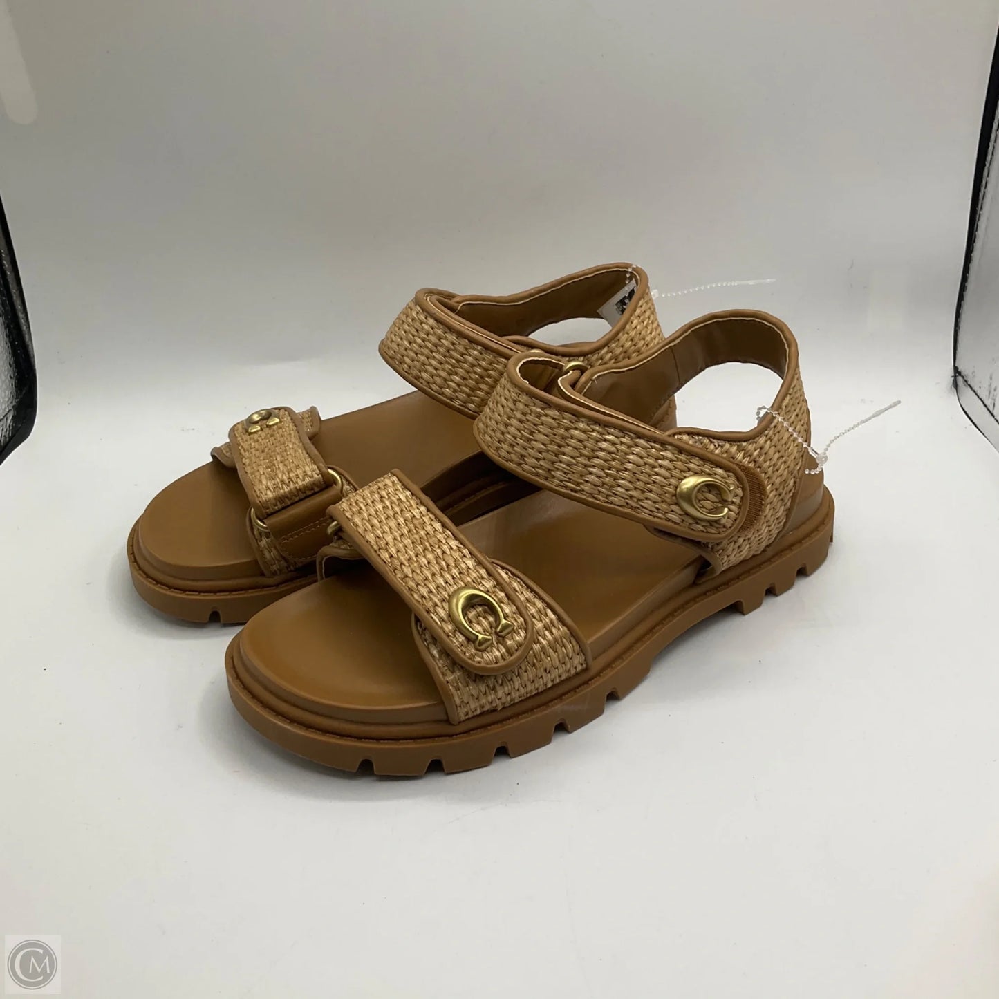 Sandals Designer By Coach In Beige, Size: 7.5