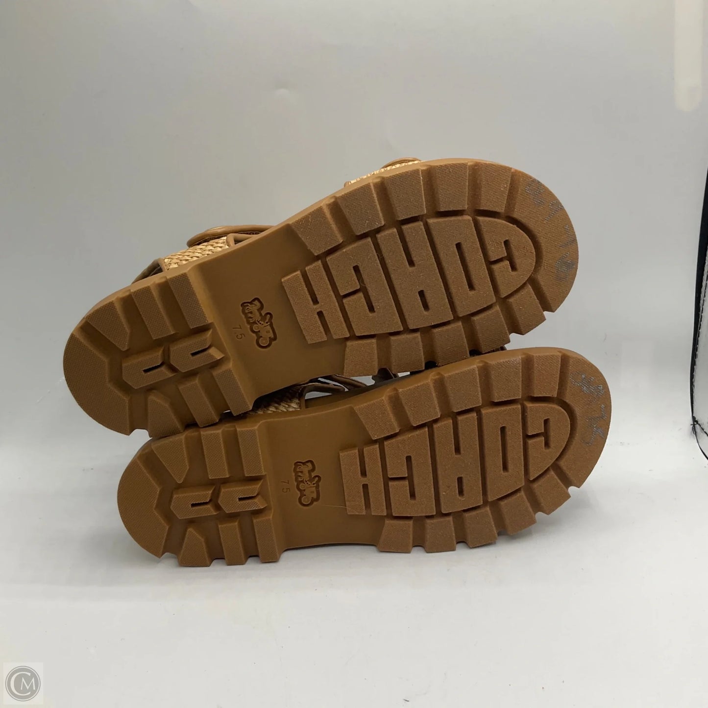 Sandals Designer By Coach In Beige, Size: 7.5