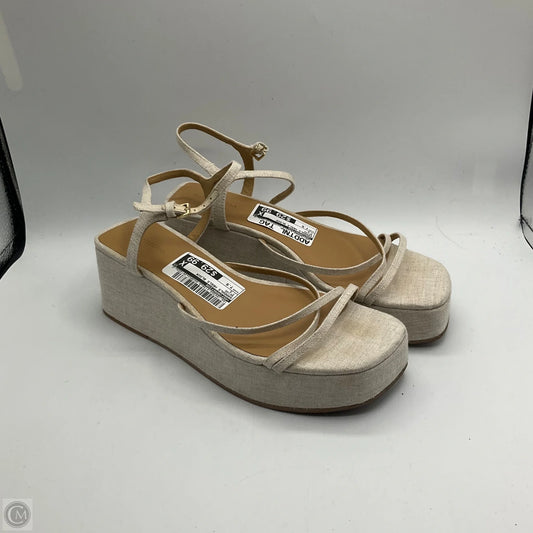 Sandals Heels Block By Reformation In Beige, Size: 7.5