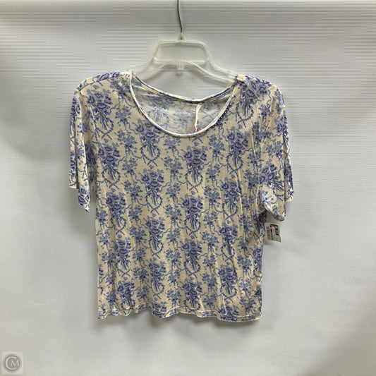 Top Short Sleeve By Loveshackfancy In Floral Print, Size: Xs