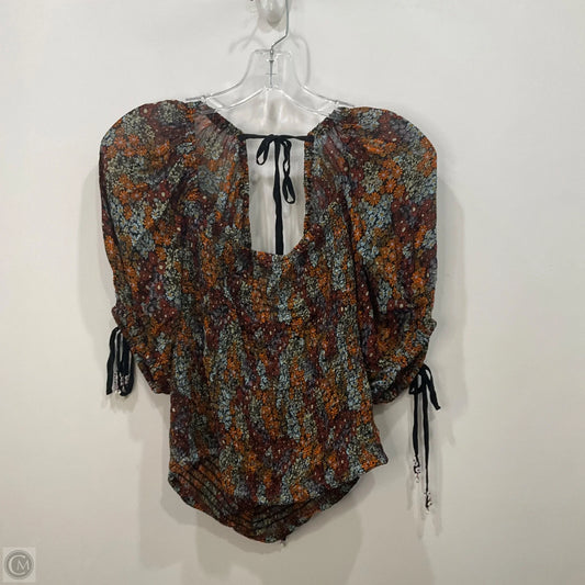 Top Short Sleeve By Free People In Floral Print, Size: M