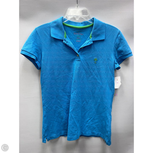 Top Short Sleeve Designer By Lilly Pulitzer In Blue, Size: S