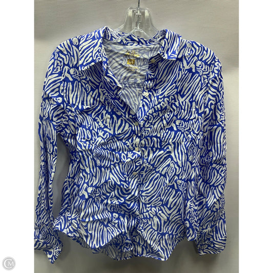 Top Long Sleeve Designer By Lilly Pulitzer In Blue & White, Size: Xs