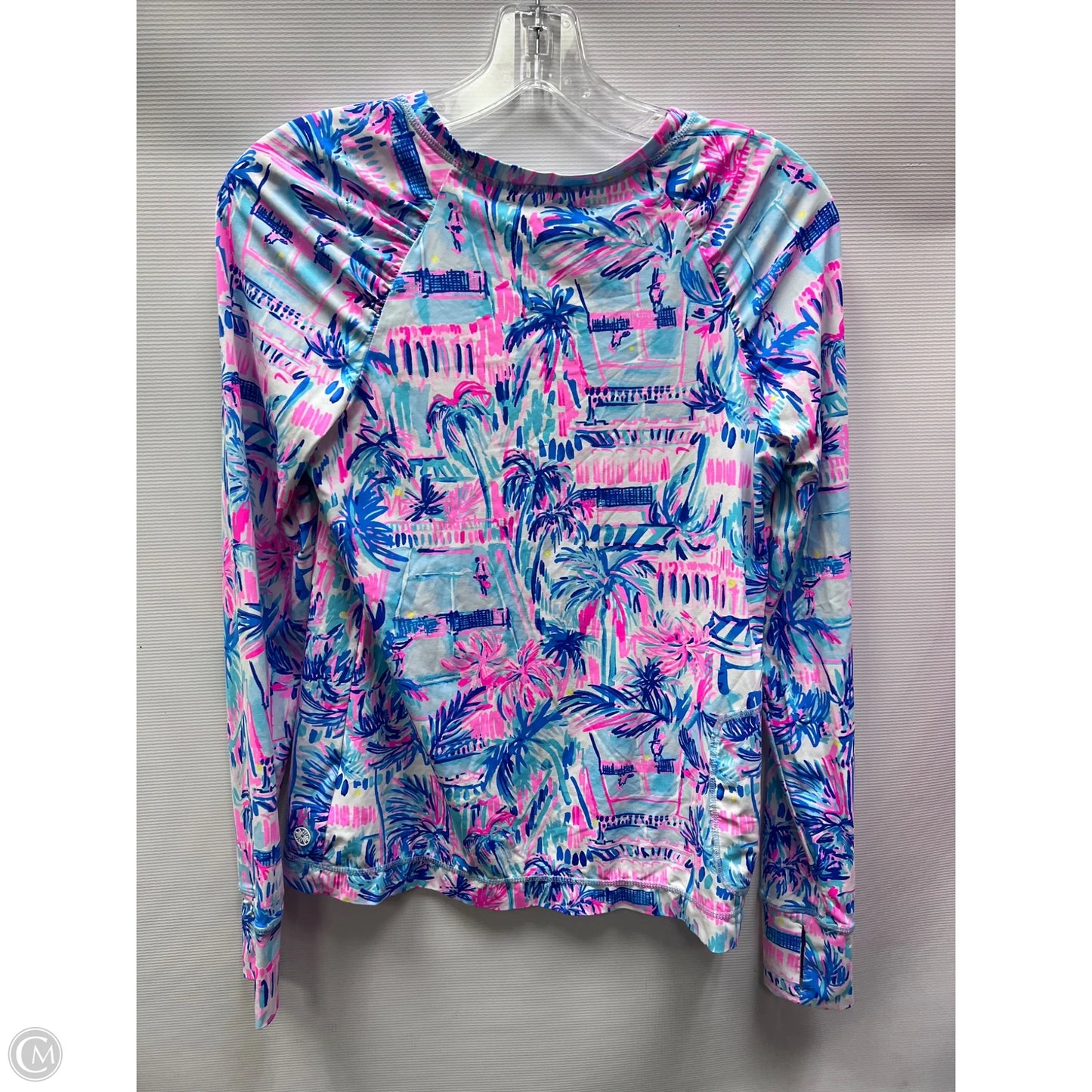Top Long Sleeve Designer By Lilly Pulitzer In Blue & Pink, Size: S
