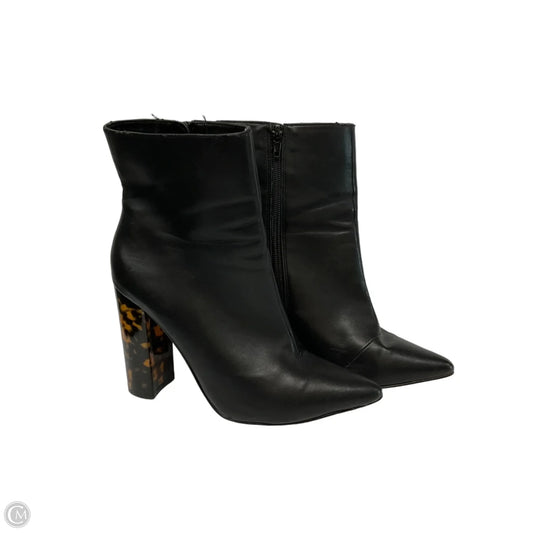 Boots Ankle Heels By Express In Black & Brown, Size: 7
