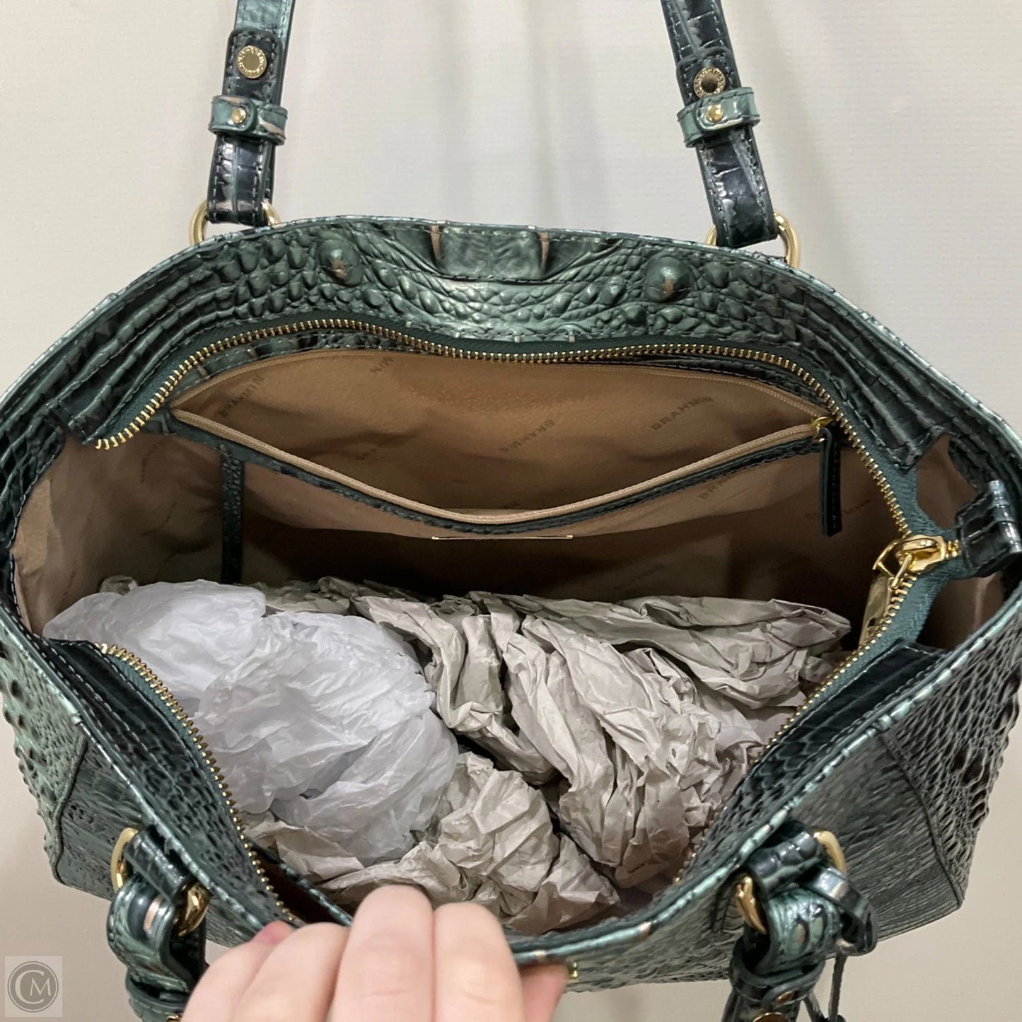 Handbag Designer By Brahmin, Size: Large