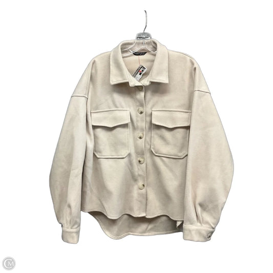 Jacket Shirt By Shein In Tan, Size: L