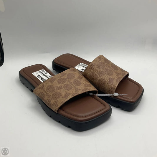 Sandals Designer By Coach In Brown, Size: 7.5