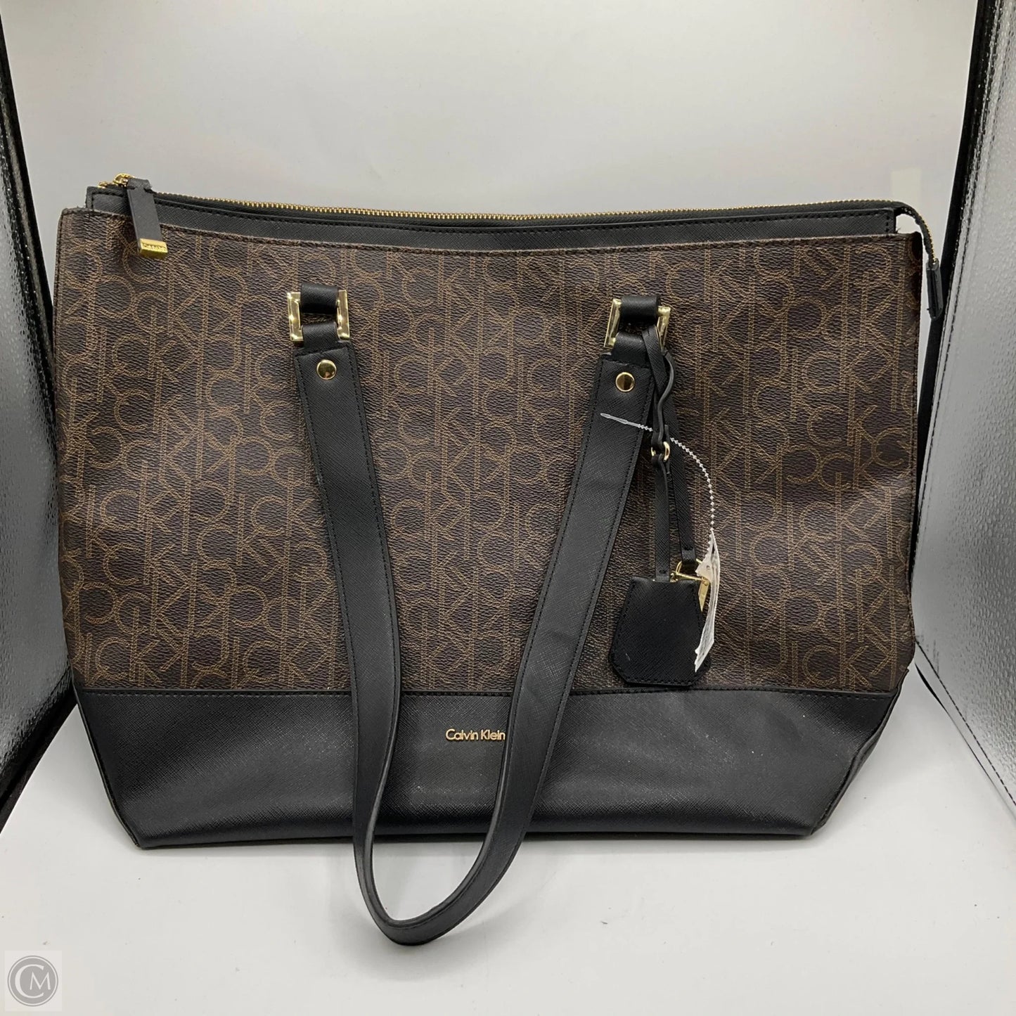 Handbag Leather By Calvin Klein, Size: Large