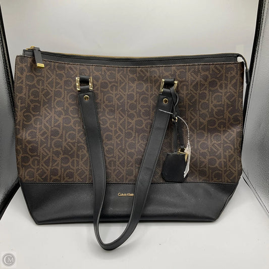 Handbag Leather By Calvin Klein, Size: Large