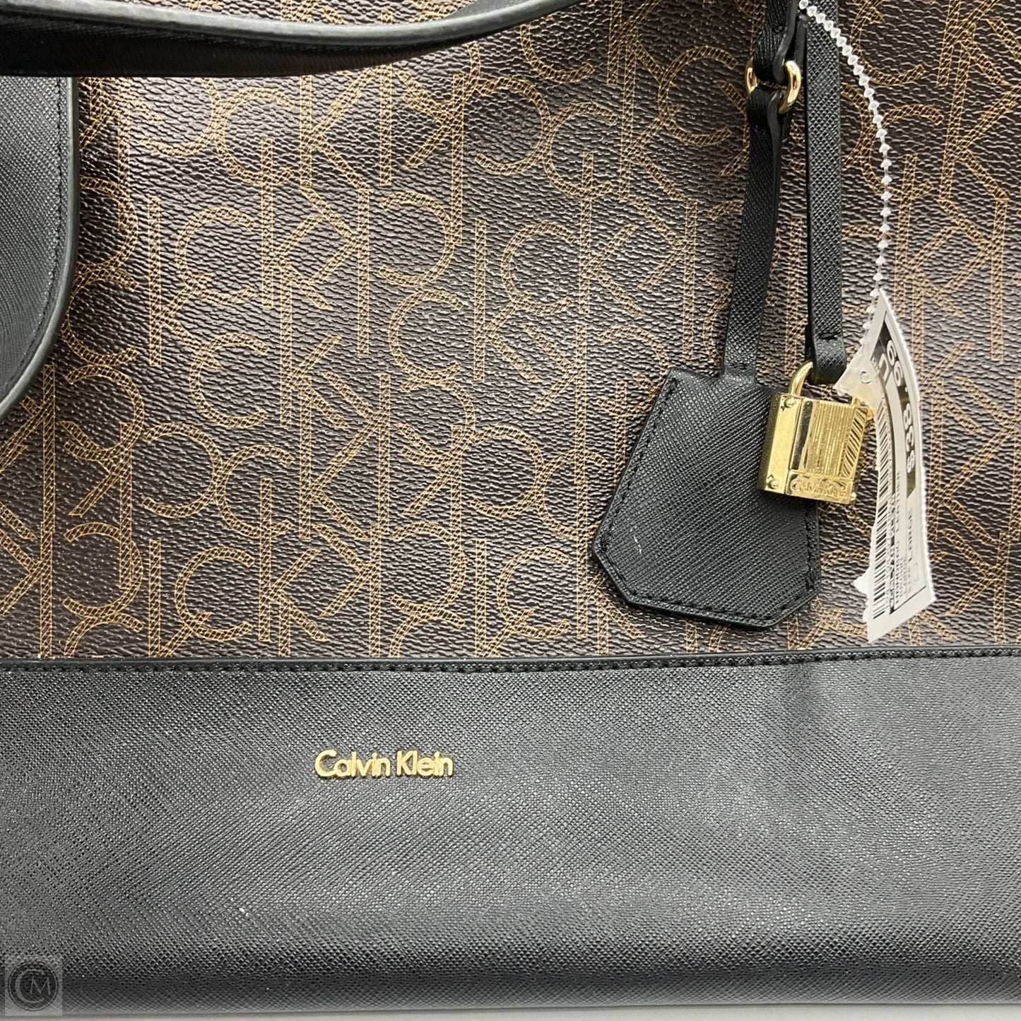 Handbag Leather By Calvin Klein, Size: Large