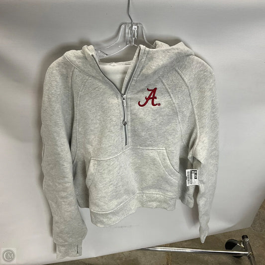 Athletic Sweatshirt Hoodie By Lululemon In Grey, Size: M
