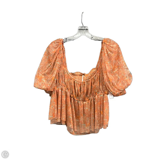 Top Short Sleeve By Free People In Orange, Size: Xl