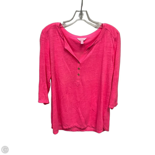 Top Long Sleeve Designer By Lilly Pulitzer In Pink, Size: M