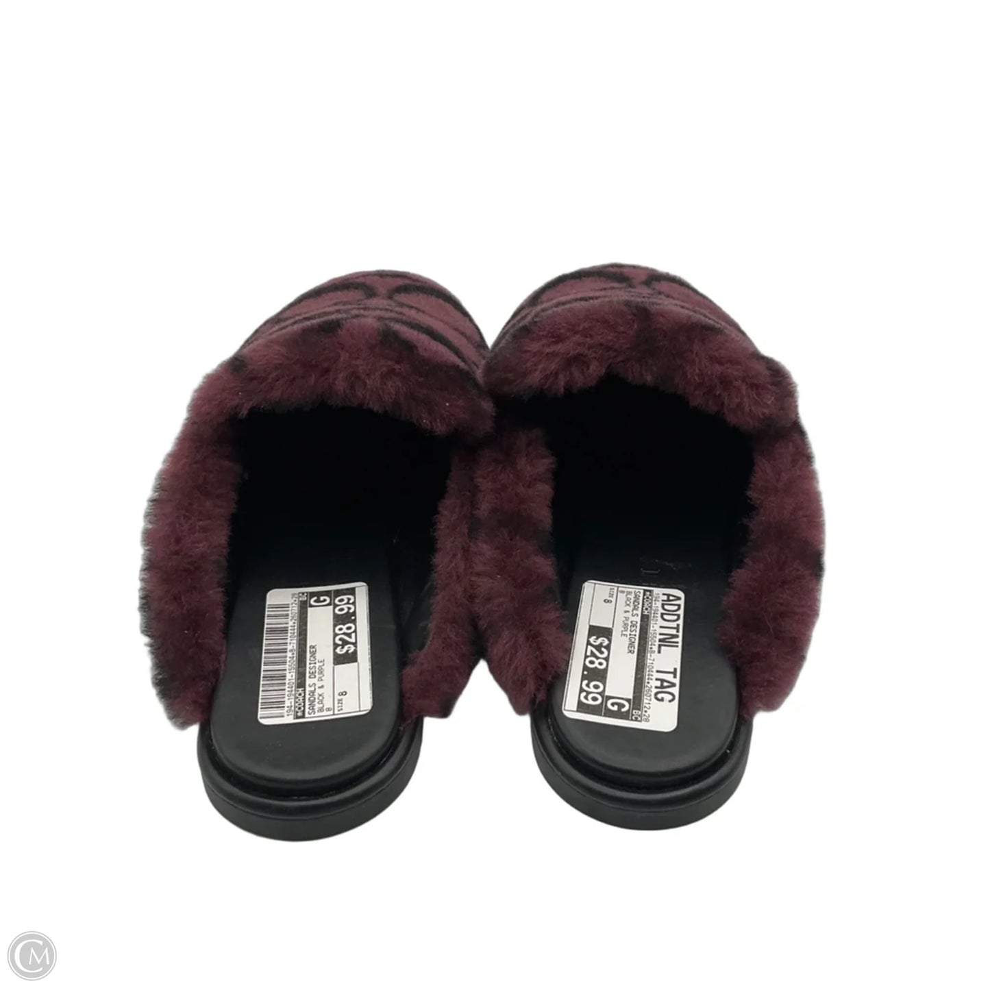 Sandals Designer By Coach In Black & Purple, Size: 8