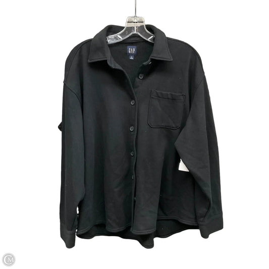 Jacket Shirt By Gap In Black, Size: S