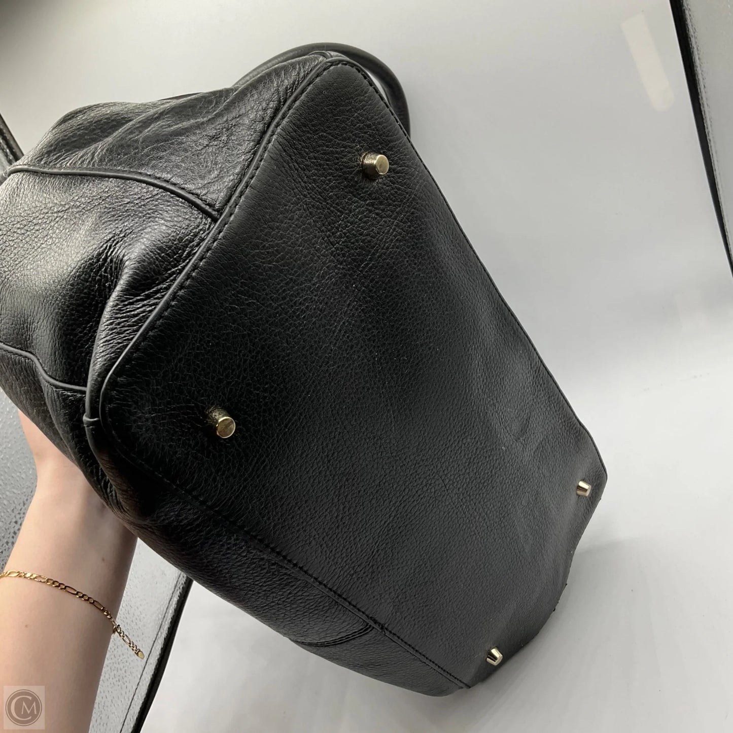 Handbag Leather By Dkny, Size: Large