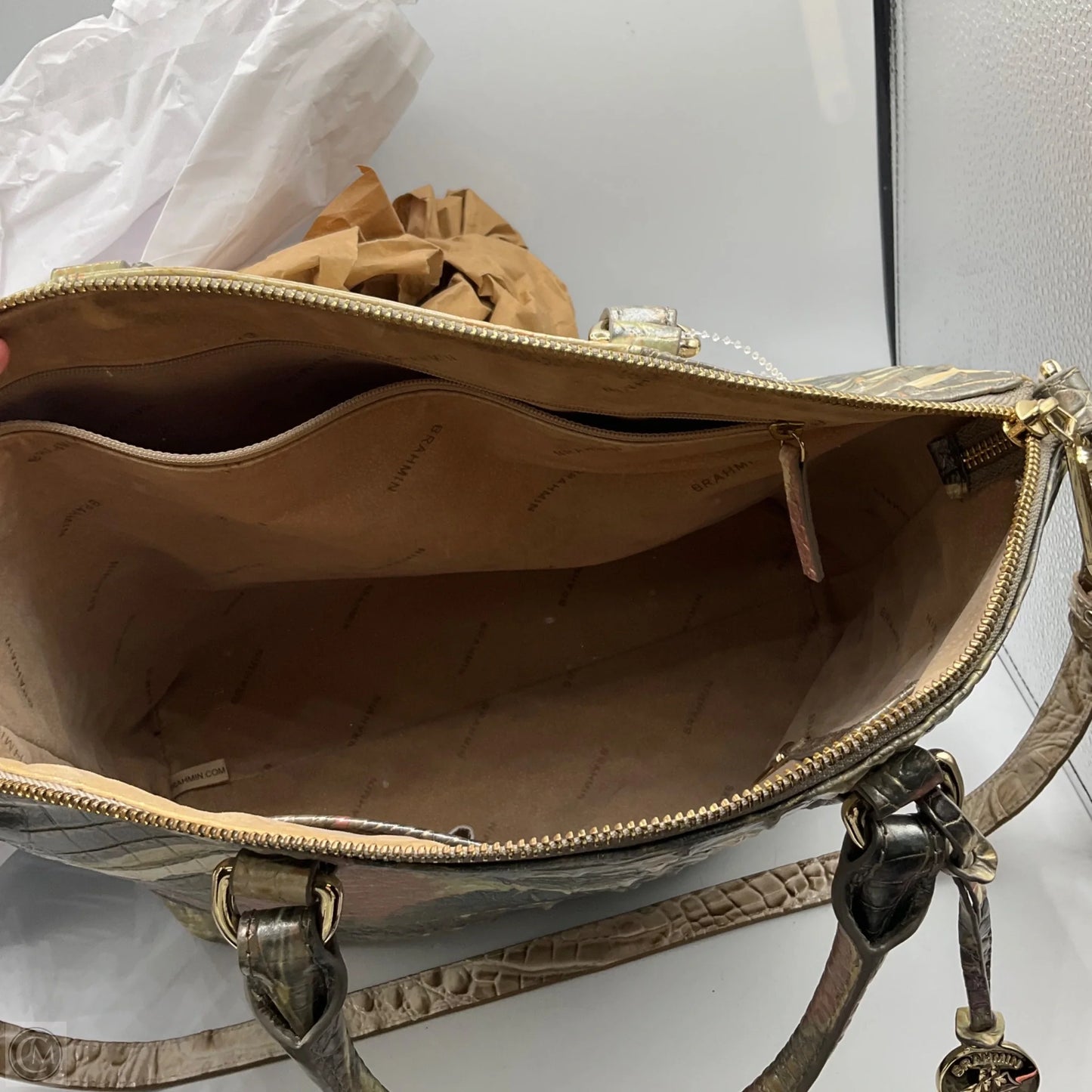 Handbag Designer By Brahmin, Size: Large