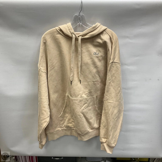 Sweatshirt Hoodie By Alo In Cream, Size: M