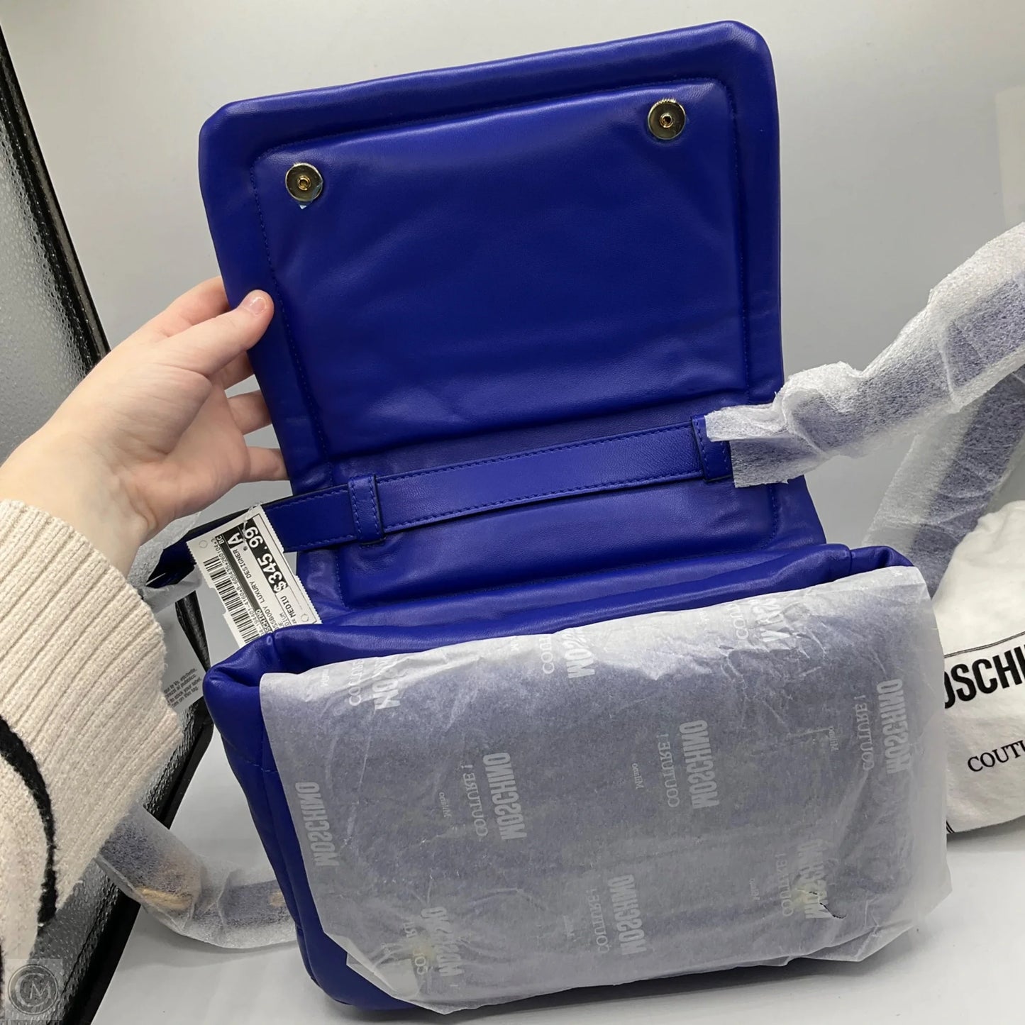 Crossbody Luxury Designer By Moschino, Size: Medium