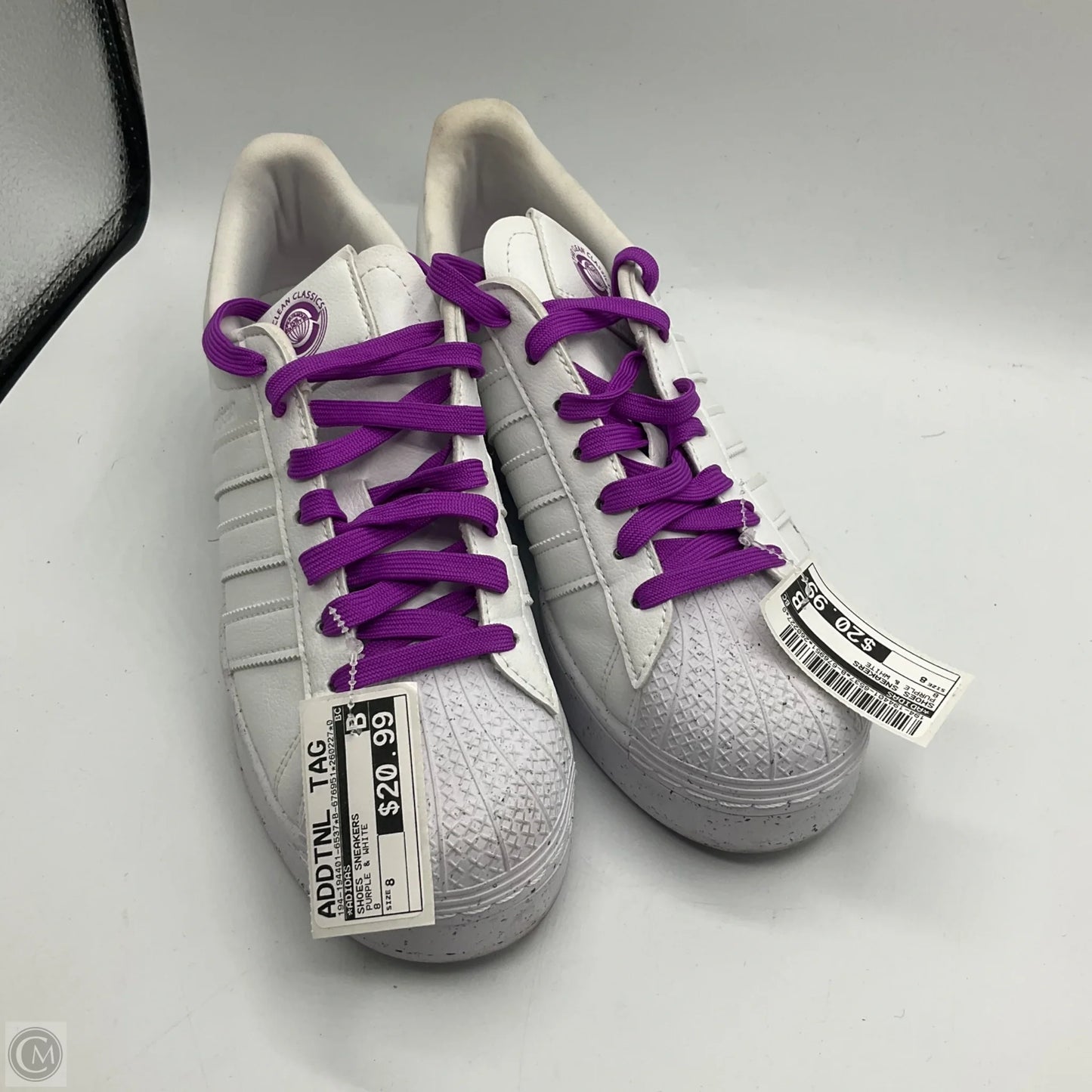 Shoes Sneakers By Adidas In Purple & White, Size: 8