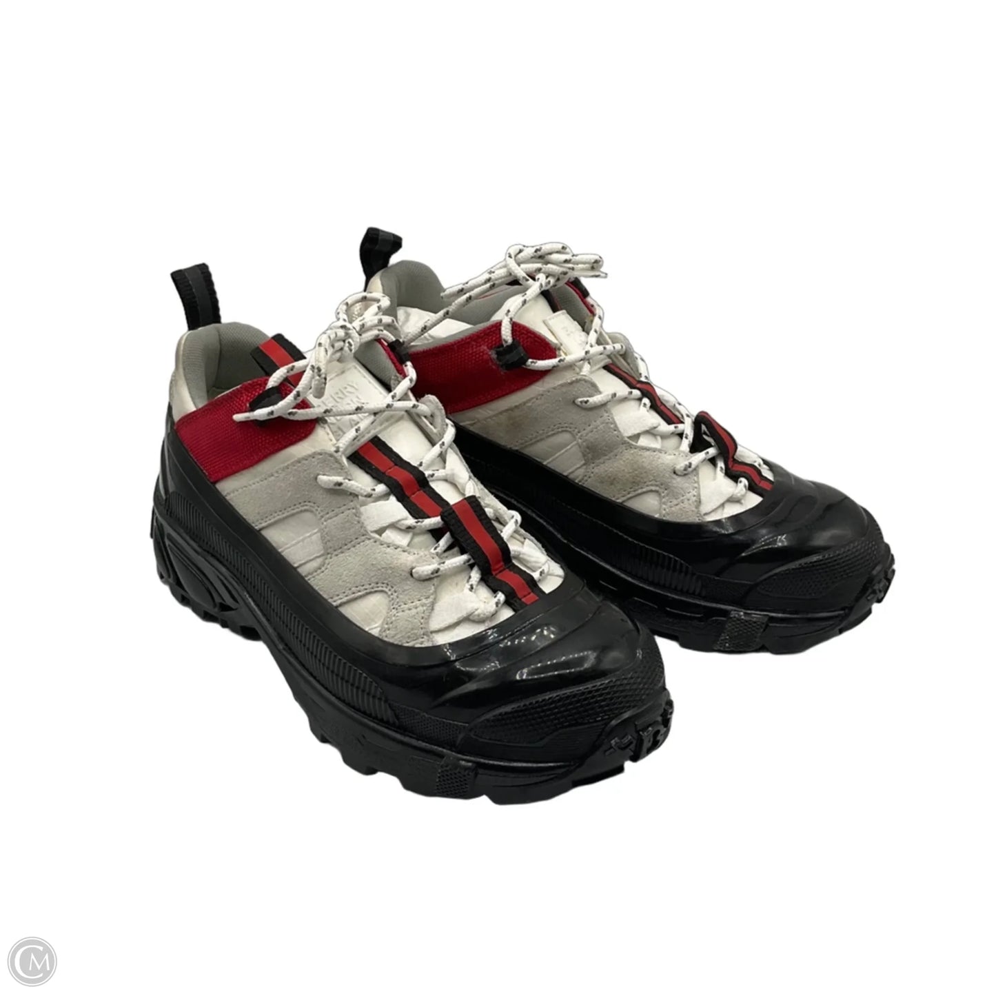 Shoes Luxury Designer By Burberry In Black & White, Size: 8