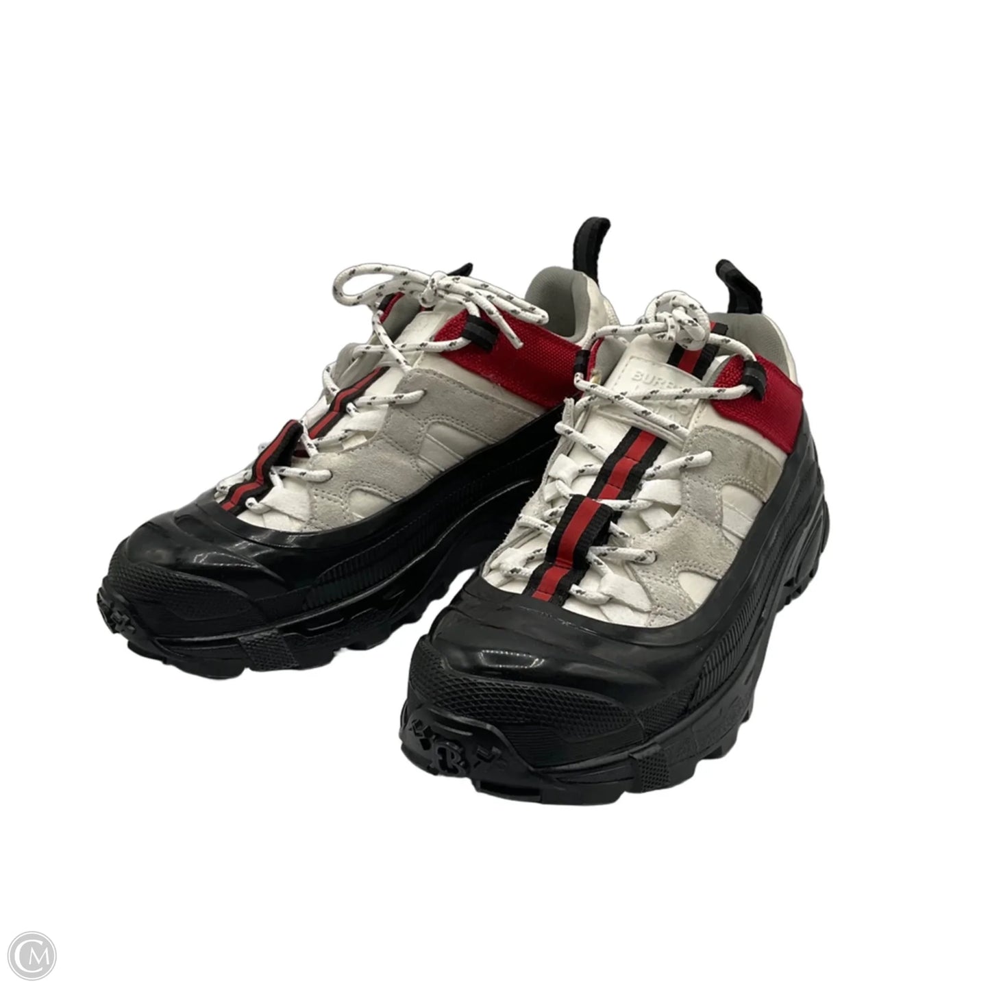 Shoes Luxury Designer By Burberry In Black & White, Size: 8