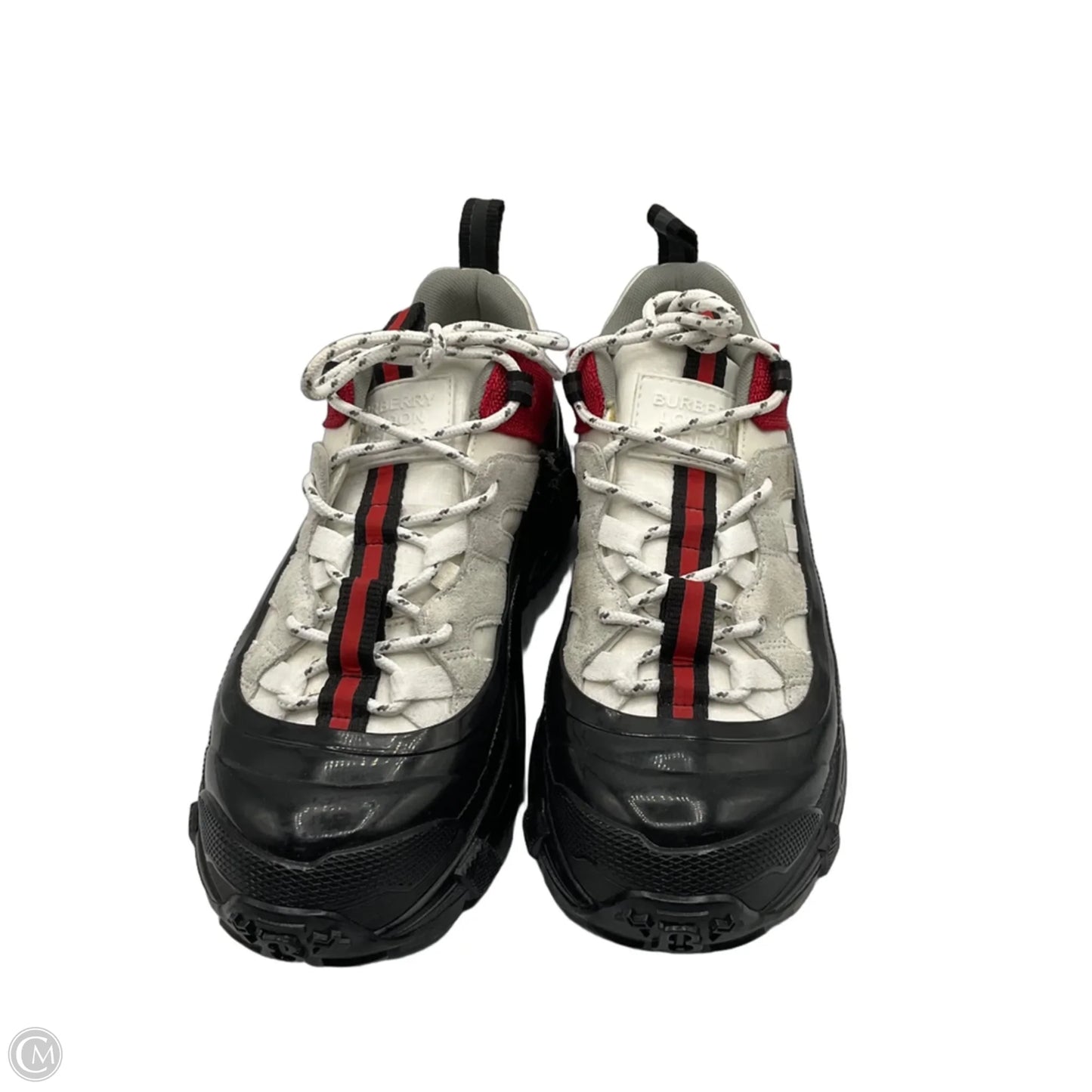 Shoes Luxury Designer By Burberry In Black & White, Size: 8