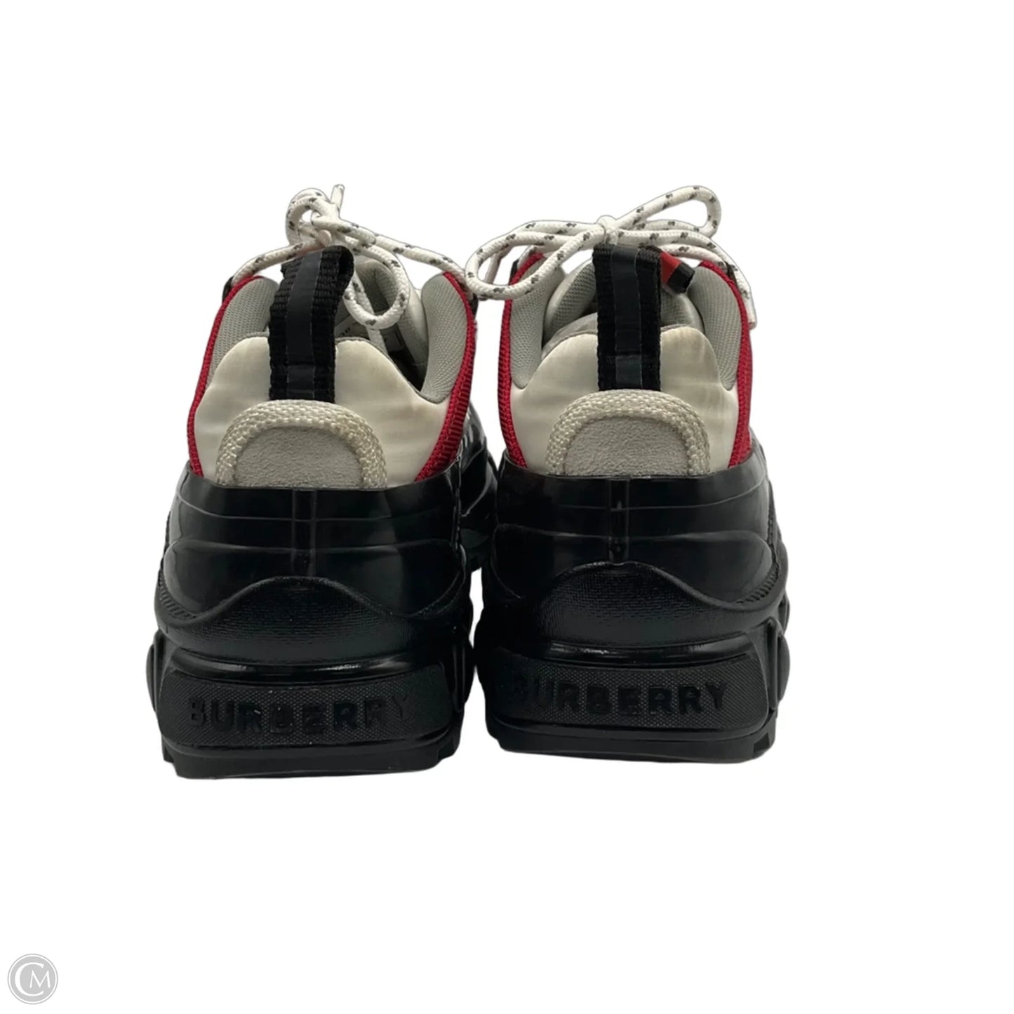 Shoes Luxury Designer By Burberry In Black & White, Size: 8