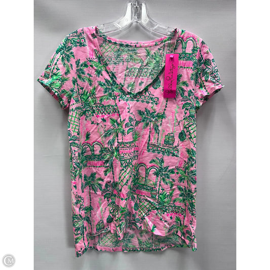 Top Short Sleeve Designer By Lilly Pulitzer In Pink, Size: S
