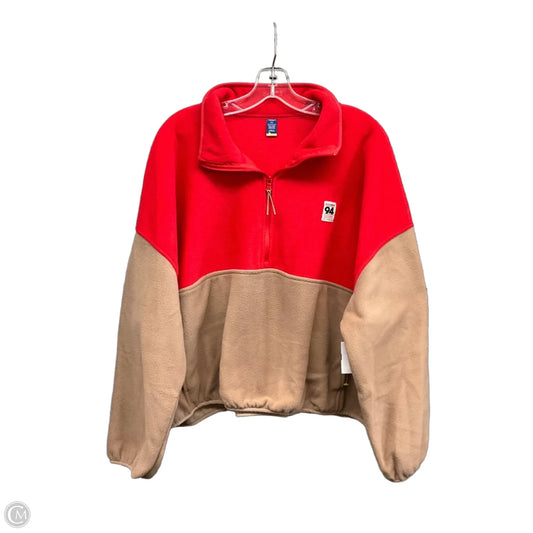 Jacket Fleece By Old Navy In Red & Tan, Size: Xxl