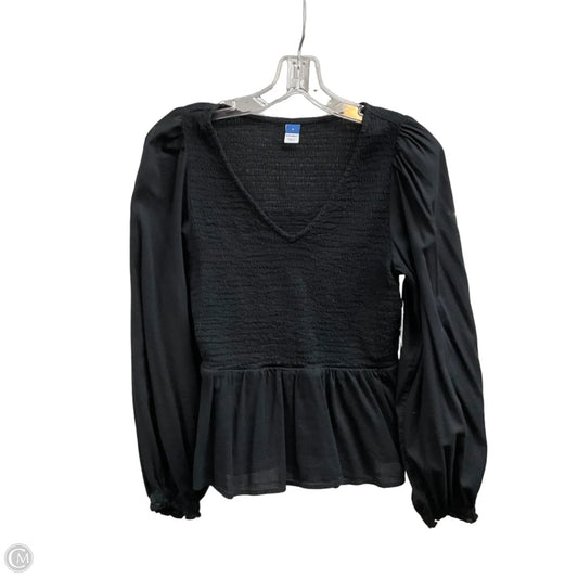 Top Long Sleeve By Old Navy In Black, Size: S