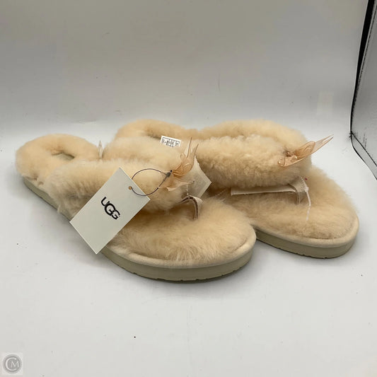 Slippers Designer By Ugg In Cream, Size: 12