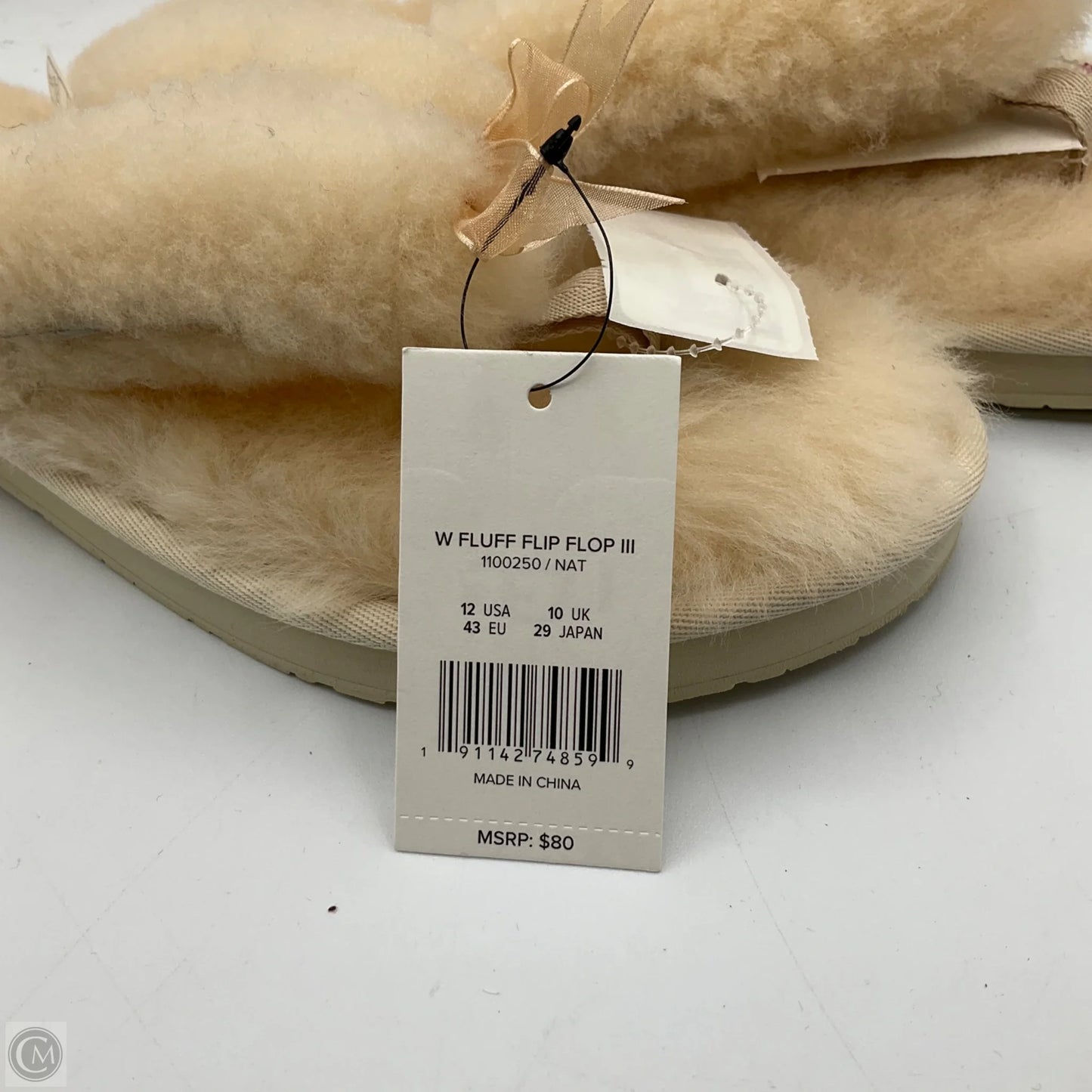 Slippers Designer By Ugg In Cream, Size: 12