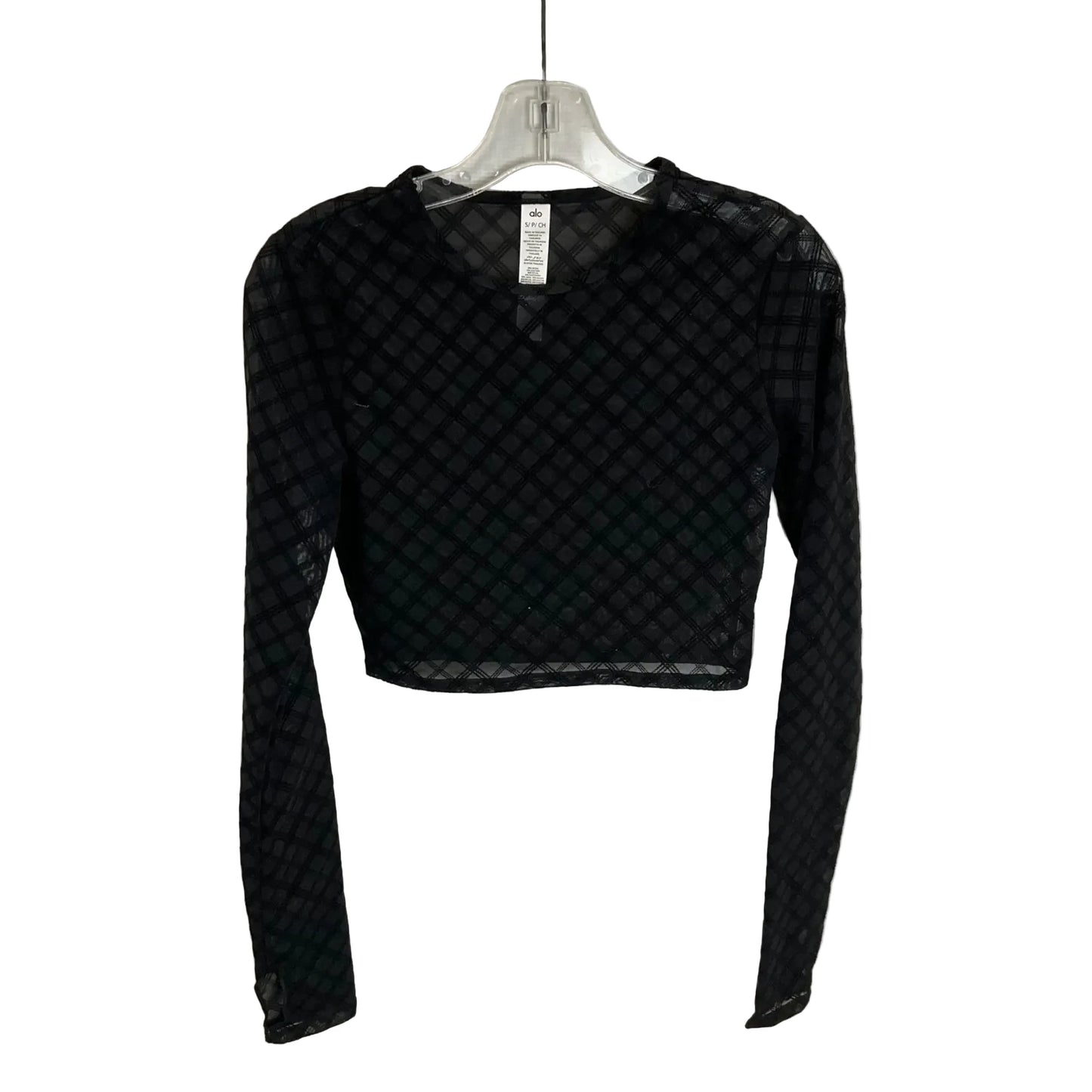 Athletic Top Long Sleeve Crewneck By Alo In Black, Size: S