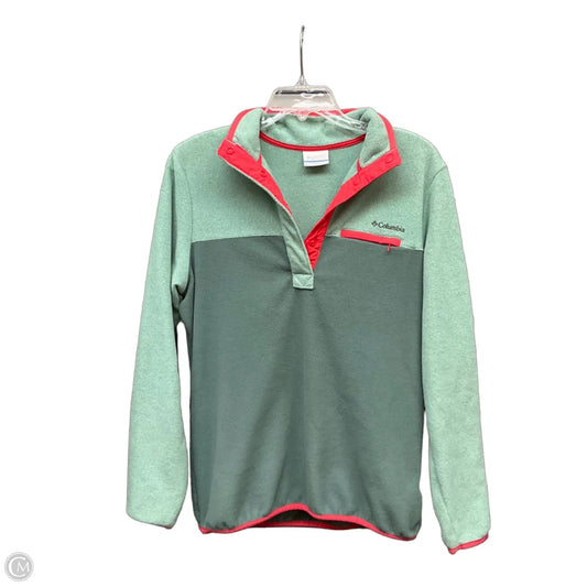 Jacket Fleece By Columbia In Green & Pink, Size: M